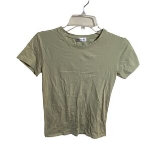 Popular 21 Womens Sage Green Short Sleeve Crewneck T-Shirt Size L Basic Tee